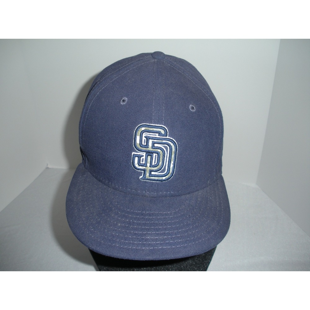 New Era San Diego Padres 59FIFTY Fitted Hat Navy Blue Camo Logo Size 7 3/8 MLB